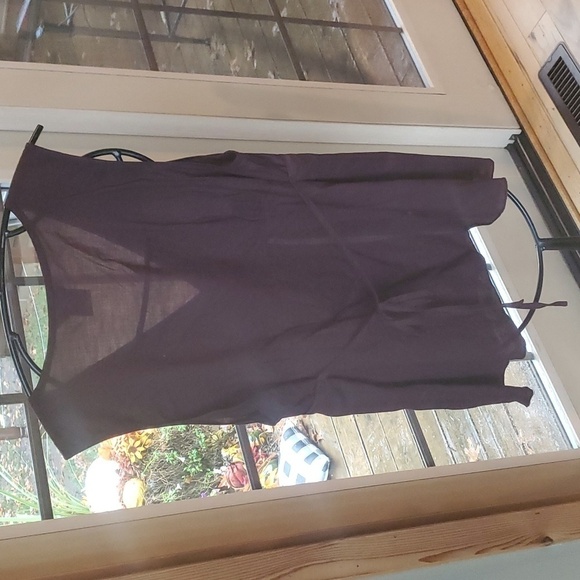 George Sleeveless Brown Embroidered Back Tie Sz XL Tunic Top Blouse - Picture 6 of 10